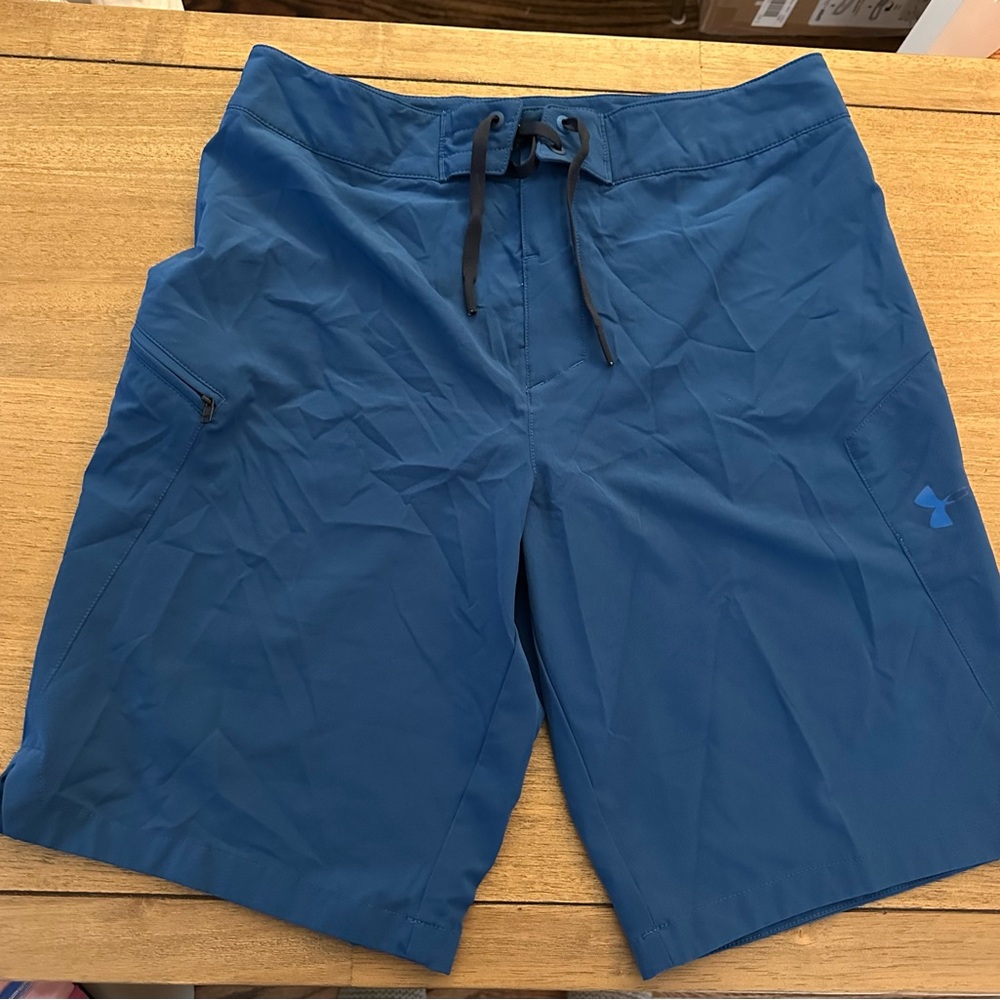 Under Armour Blue Swim Trunks Quick-Dry Performance